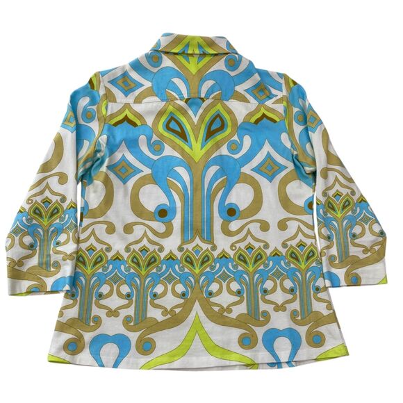 J McLaughlin Top 3/4 Sleeve Cotton Coastal Preppy Sizes Medium - Picture 4 of 12